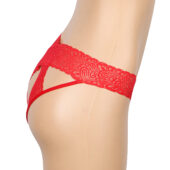Culotte Dos Croisé Dentelle Ajourée Rouge (1) Culotte Dos Croisé Dentelle Ajourée