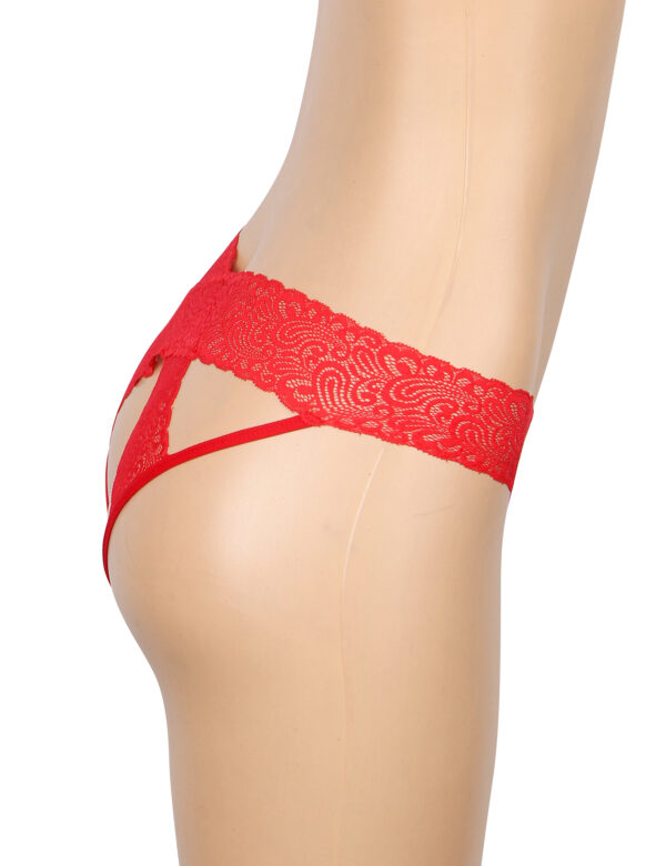 Culotte Dos Croisé Dentelle Ajourée Rouge (1) Culotte Dos Croisé Dentelle Ajourée