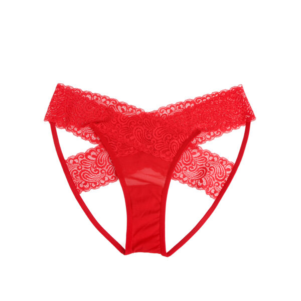 Culotte Dos Croisé Dentelle Ajourée Rouge (2) Culotte Dos Croisé Dentelle Ajourée