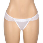 Culotte dentelle crochet échancrée Selia blanc (3) Culotte dentelle crochet échancrée Selia blanc