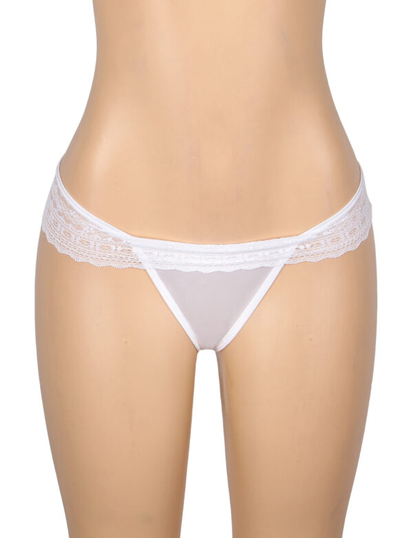 Culotte dentelle crochet échancrée Selia blanc (3) Culotte dentelle crochet échancrée Selia blanc