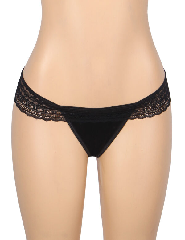 Culotte dentelle crochet échancrée Selia noir (4) Culotte dentelle crochet échancrée Selia noir
