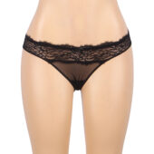 Culotte dentelle échancrée brides croisées Océane noir (4) Culotte dentelle échancrée brides croisées Océane