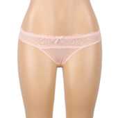 Culotte dentelle échancrée brides croisées Océane rose (2) Culotte dentelle échancrée brides croisées Océane