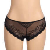Culotte dentelle florale anneau cœur Isolde noir (3) Culotte dentelle florale anneau cœur Isolde