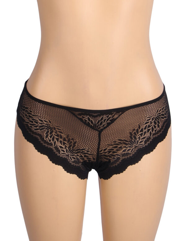 Culotte dentelle florale anneau cœur Isolde noir (3) Culotte dentelle florale anneau cœur Isolde