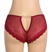 Culotte dentelle florale anneau cœur Isolde rouge (2) Culotte dentelle florale anneau cœur Isolde