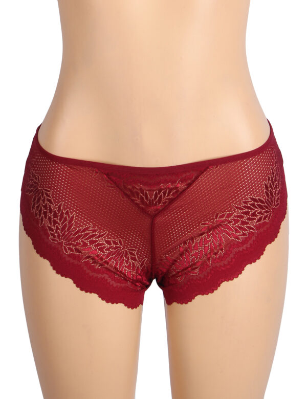 Culotte dentelle florale anneau cœur Isolde rouge (3) Culotte dentelle florale anneau cœur Isolde