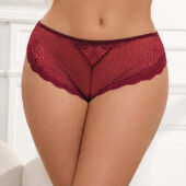 Culotte dentelle florale anneau cœur Isolde rouge (4) Culotte dentelle florale anneau cœur Isolde