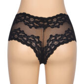 Culotte dentelle florale échancrée Mirella noir