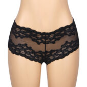 Culotte dentelle florale échancrée Mirella noir