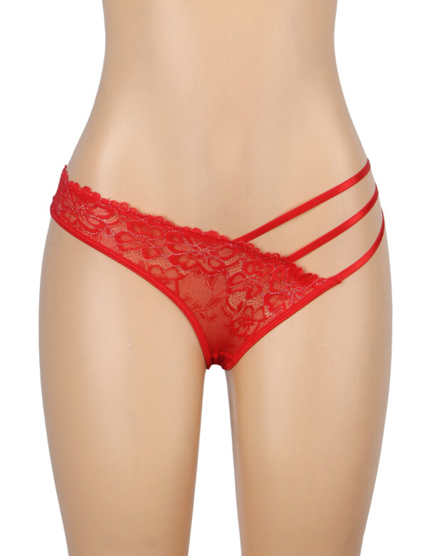 Culotte dentelle multi-brides Théa rouge (3) Culotte dentelle multi-brides Théa