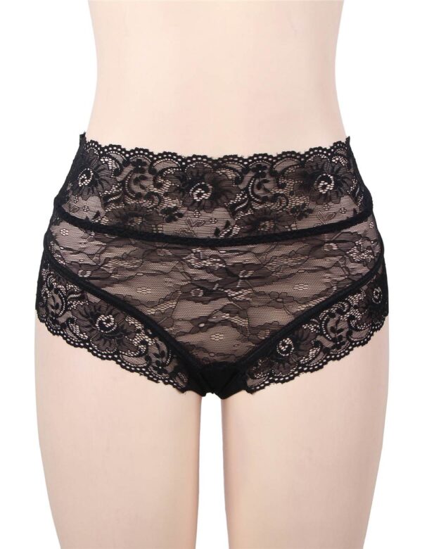 Culotte dentelle taille haute laçage dos Sabine (3) Culotte dentelle taille haute laçage dos Sabine
