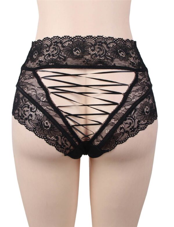 Culotte dentelle taille haute laçage dos Sabine (4) Culotte dentelle taille haute laçage dos Sabine