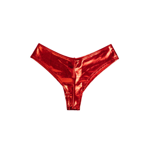 Culotte échancrée vinyle Ardente rouge (5) Culotte échancrée vinyle Ardente