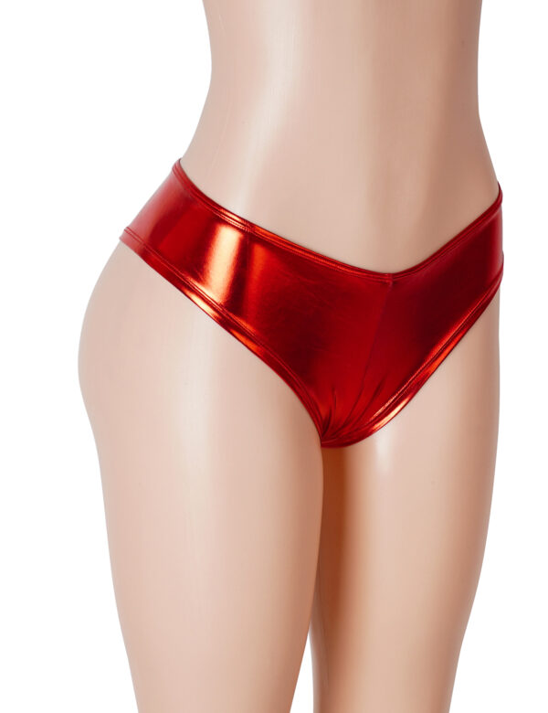 Culotte échancrée vinyle Ardente rouge (7) Culotte échancrée vinyle Ardente