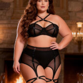 Ensemble 4 pièces vintage fatale pin-up grande taille (1) Ensemble 4 pièces vintage fatale pin-up