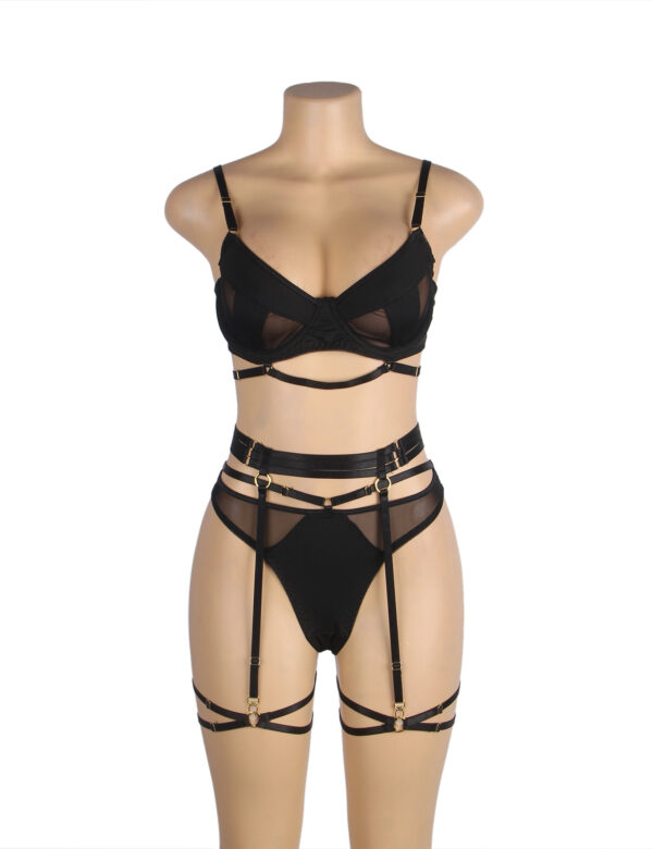 Ensemble Harnais Élastique et Jarretières Cage — Lyra (3) Ensemble Harnais Élastique et Jarretières Cage — Lyra