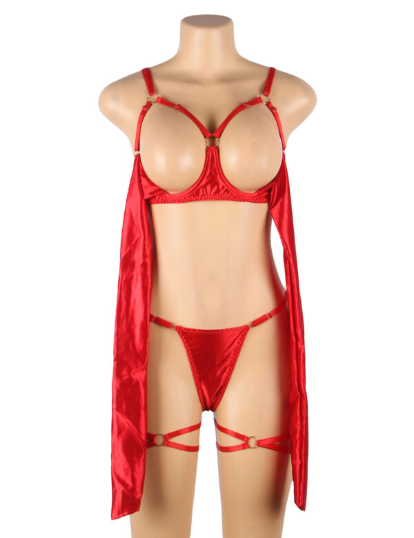 Ensemble Saint-Valentin Gift à nœud satiné rouge (7) Ensemble Saint-Valentin Gift à nœud satiné rouge