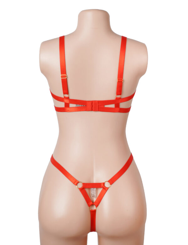 Ensemble Saint-Valentin avec string nœuds rouges (6) Ensemble lingerie Saint-Valentin avec string nœuds rouges