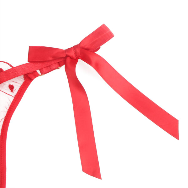 Ensemble Valentin Dream cœurs brodés rouge (2) Ensemble Valentin Dream cœurs brodés rouge