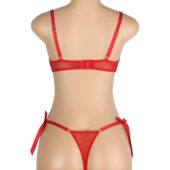 Ensemble Valentin Dream cœurs brodés rouge (6) Ensemble Valentin Dream cœurs brodés rouge