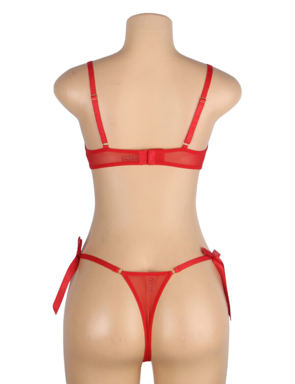 Ensemble Valentin Dream cœurs brodés rouge (6) Ensemble Valentin Dream cœurs brodés rouge