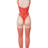 Ensemble body de Noël en dentelle rouge Clara (4) Body de Noël en dentelle rouge Clara