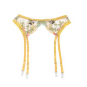 Ensemble broderie florale 4 pièces jaune Floralie