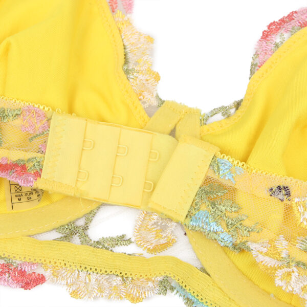 Ensemble broderie florale 4 pièces jaune Floralie