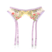 Ensemble broderie florale 4 pièces violet Flore (4) Ensemble broderie florale 4 pièces violet Flore