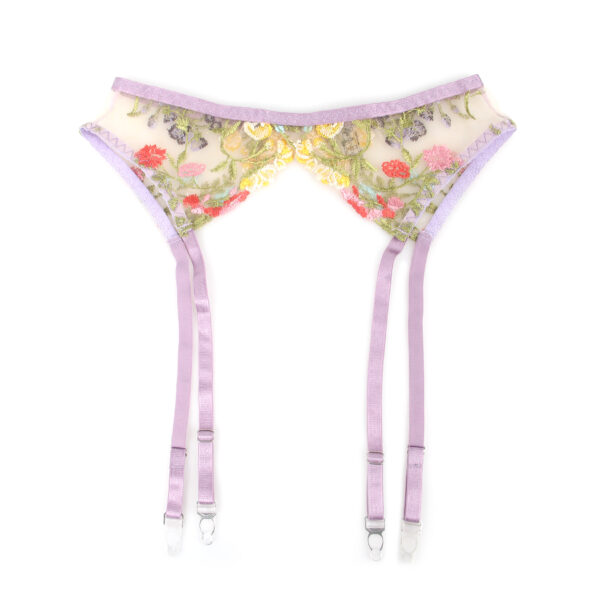 Ensemble broderie florale 4 pièces violet Flore (4) Ensemble broderie florale 4 pièces violet Flore
