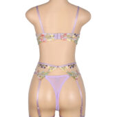Ensemble broderie florale 4 pièces violet Flore (7) Ensemble broderie florale 4 pièces violet Flore