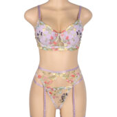 Ensemble broderie florale 4 pièces violet Flore (8) Ensemble broderie florale 4 pièces violet Flore