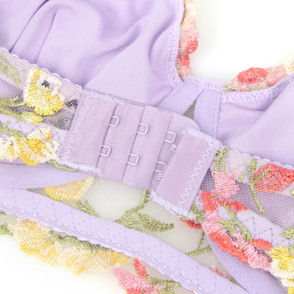 Ensemble broderie florale 4 pièces violet Flore (9) Ensemble broderie florale 4 pièces violet Flore