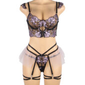 Ensemble bustier cage broderie florale et jupon tulle — Wisteria (3) Ensemble bustier cage broderie florale et jupon tulle — Wisteria