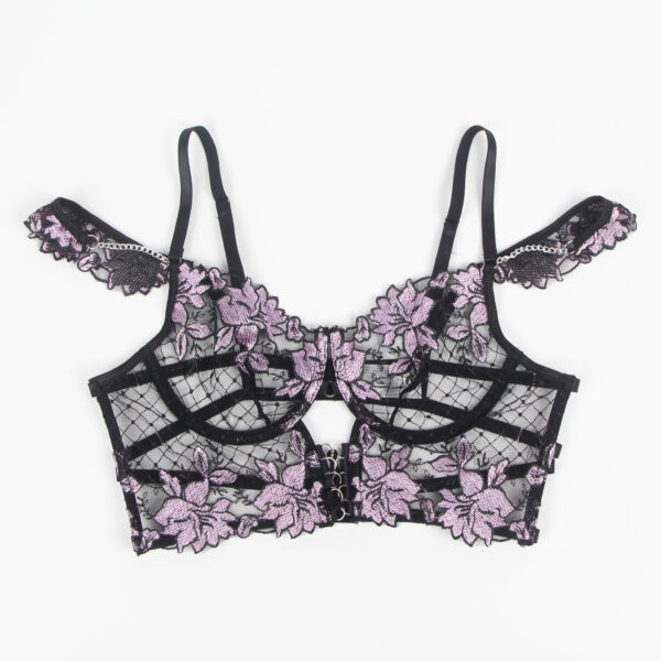 Ensemble bustier cage broderie florale et jupon tulle — Wisteria (4) Ensemble bustier cage broderie florale et jupon tulle — Wisteria