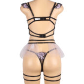 Ensemble bustier cage broderie florale et jupon tulle — Wisteria (5) Ensemble bustier cage broderie florale et jupon tulle — Wisteria