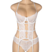 Ensemble guêpière 3 pièces blanc (4) Ensemble guêpière 3 pièces