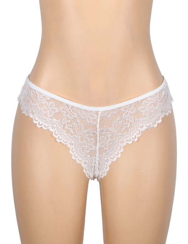 Ensemble guêpière 3 pièces blanc (5) Ensemble guêpière 3 pièces