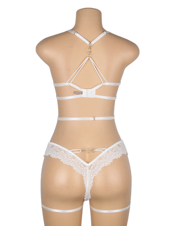 Ensemble guêpière 3 pièces blanc (6) Ensemble guêpière 3 pièces