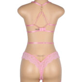 Ensemble guêpière 3 pièces rose (4) Ensemble guêpière 3 pièces