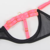Ensemble harnais cage et jarretières — rose (4) Ensemble harnais cage et jarretières rose