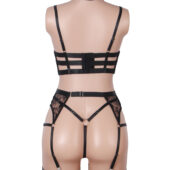 Ensemble harnais dentelle 4 pièces col choker Ravenna