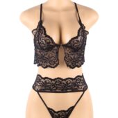 Ensemble lingerie dentelle Florale noire Elara (4) Ensemble lingerie dentelle Florale noire Elara