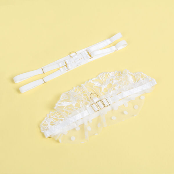 Ensemble lingerie mariage dentelle volants tulle pois blanc (3) Ensemble lingerie mariage dentelle volants tulle pois blanc