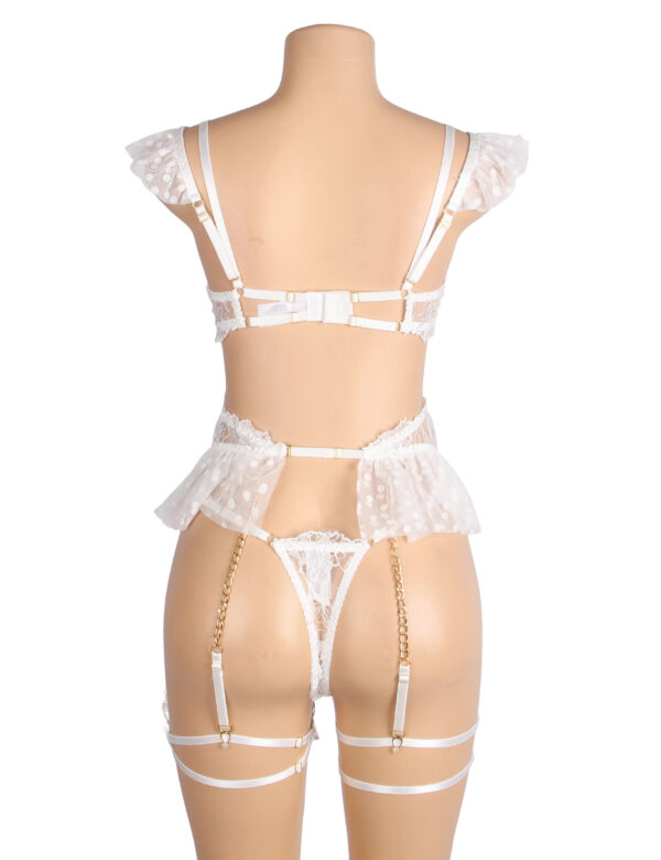 Ensemble lingerie mariage dentelle volants tulle pois blanc (4) Ensemble lingerie mariage dentelle volants tulle pois blanc