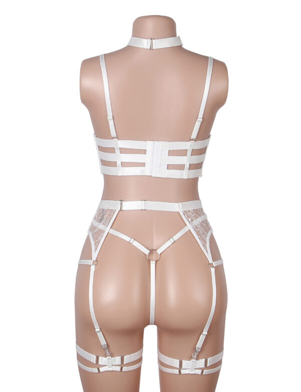 Ensemble lingerie mariage harnais dentelle Blanche (3) Ensemble lingerie mariage harnais dentelle Blanche
