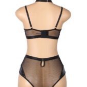 Ensemble résille et vinyle col choker noir (6) Ensemble résille et vinyle col choker noir