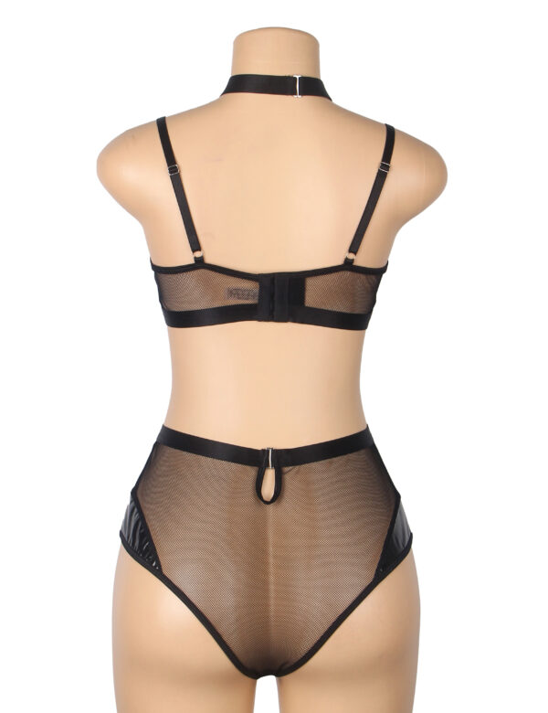 Ensemble résille et vinyle col choker noir (6) Ensemble résille et vinyle col choker noir